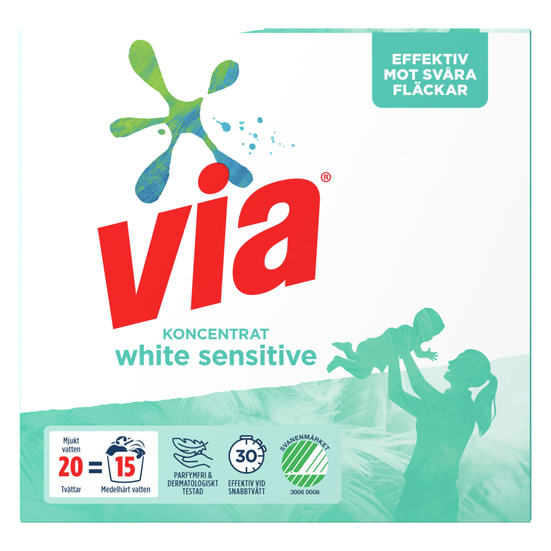 Via Koncentrerat White Sensitive Pulver pack skott